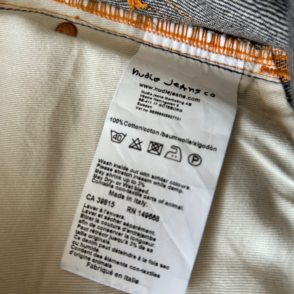 Nudie Jeans Grim Tim Dry Selvage Denim Organic Cotton W33 L32 NWOT - Picture 7 of 16
